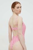 Суцільний купальник Guess Колір рожевий ущільнена чашечка колір рожевий