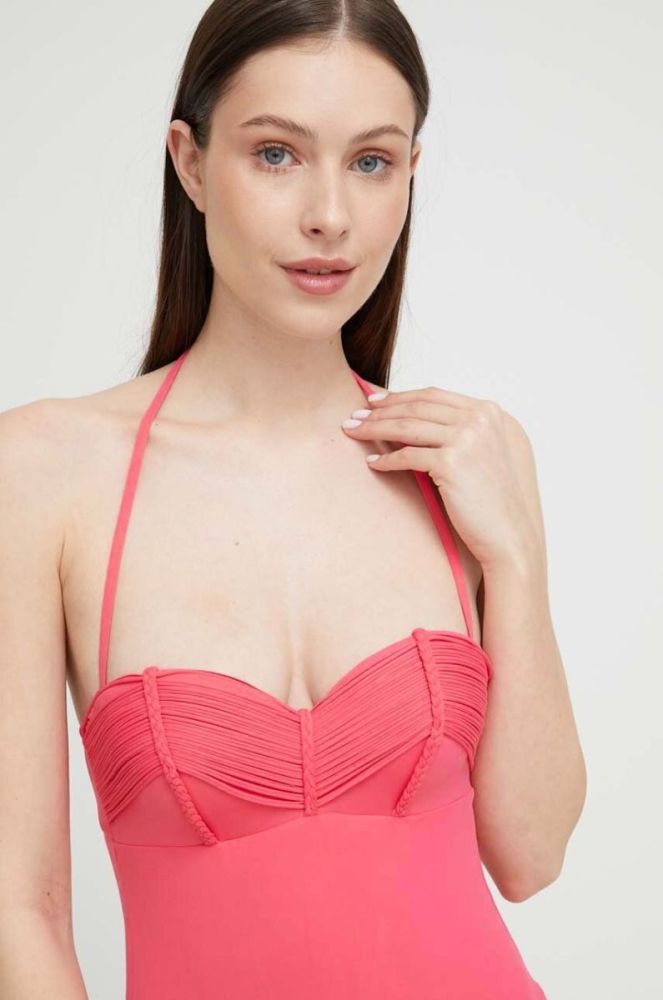 Купальник Guess колір рожевий ущільнена чашечка фото 4