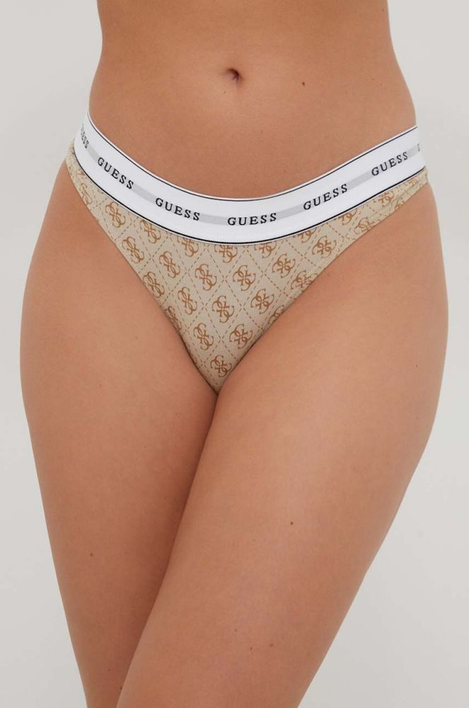 Стринги Guess колір бежевий (3395457)