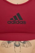 Спортивний бюстгальтер adidas Performance Powerreact колір бордовий однотонний Спортивний бюстгальтер adidas Performance Powerreact колір бордовий однотонний