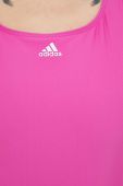 Суцільний купальник adidas Performance Mid 3-Stripes колір рожевий м'яка чашечка