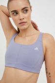 Бюстгальтер для йоги adidas Performance колір фіолетовий однотонний