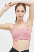 Бюстгальтер для йоги adidas Performance CoreFlow колір рожевий однотонний Бюстгальтер для йоги adidas Performance CoreFlow колір рожевий однотонний