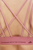 Бюстгальтер для йоги adidas Performance CoreFlow колір рожевий однотонний Бюстгальтер для йоги adidas Performance CoreFlow колір рожевий однотонний