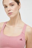 Бюстгальтер для йоги adidas Performance CoreFlow колір рожевий однотонний Бюстгальтер для йоги adidas Performance CoreFlow колір рожевий однотонний