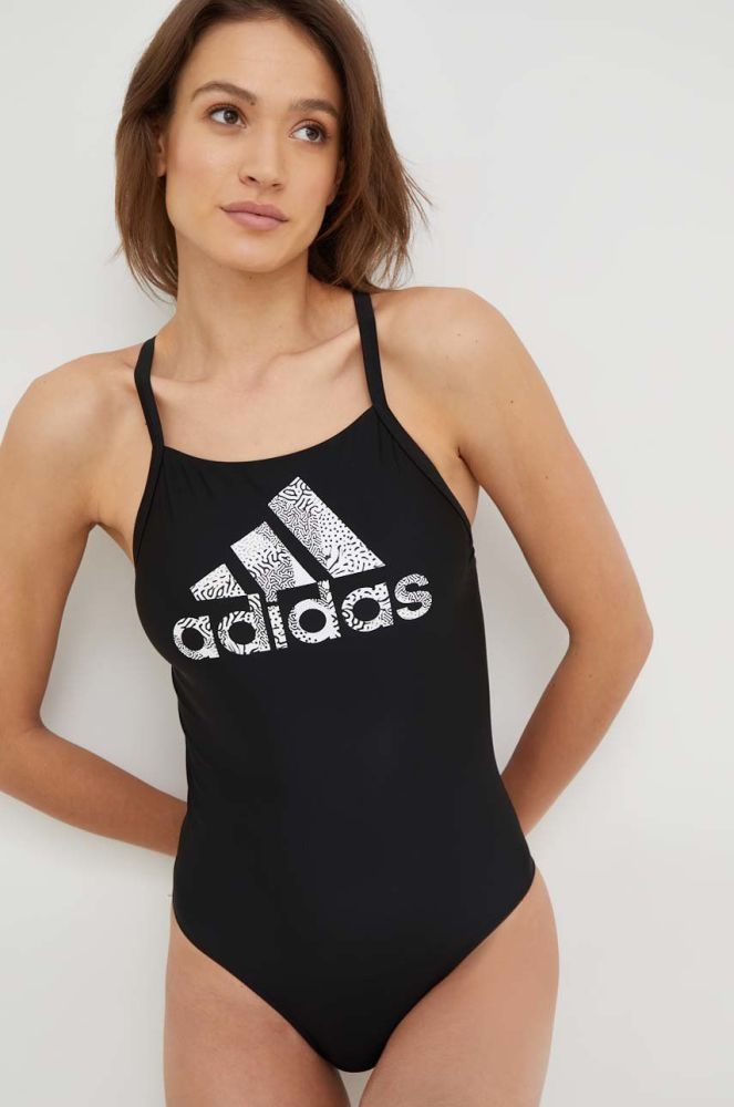 Суцільний купальник adidas Performance колір чорний м'яка чашечка (2914379)