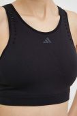 Бюстгальтер для йоги adidas Performance Aeroknit колір чорний однотонний