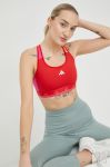 Спортивний бюстгальтер adidas Performance Powerreact колір червоний візерунок Спортивний бюстгальтер adidas Performance Powerreact колір червоний візерунок