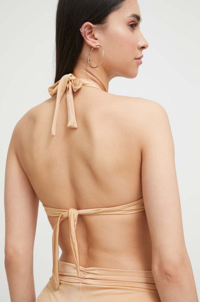 Купальний бюстгальтер Guess колір жовтий м'яка чашечка фото 2