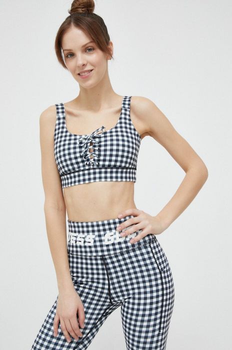 Спортивний бюстгальтер Guess колір чорний візерунок (3190234) Спортивний бюстгальтер Guess колір чорний візерунок (3190234)