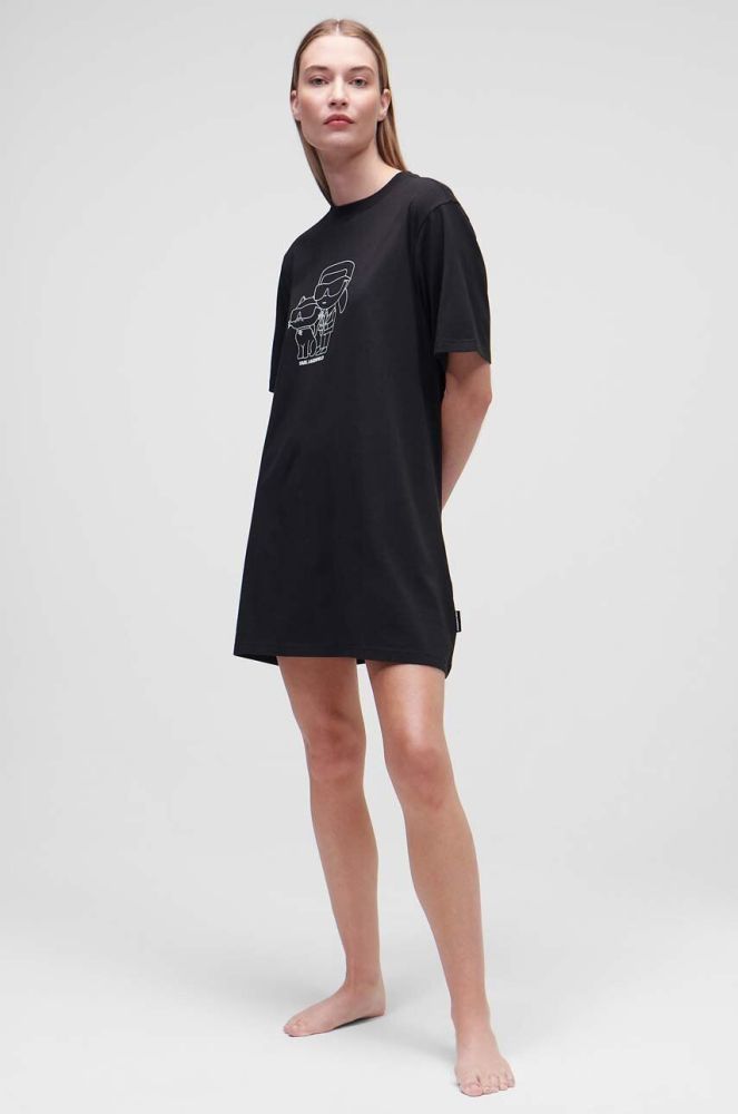 Піжамна сорочка Karl Lagerfeld жіноча колір чорний (2893452)