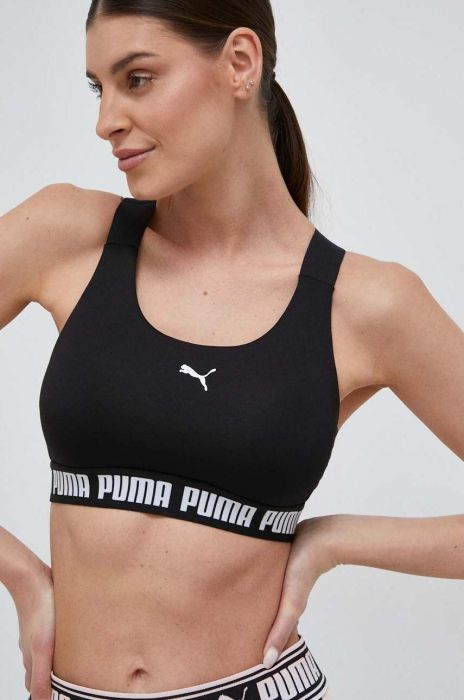 Спортивний бюстгальтер Puma Feel It колір чорний Спортивний бюстгальтер Puma Feel It колір чорний
