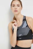 Спортивний бюстгальтер Reebok колір чорний візерунок