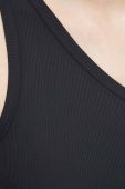 Моделююче боді Spanx Suit Yourself Ribbed One Shoulder колір чорний однотонний