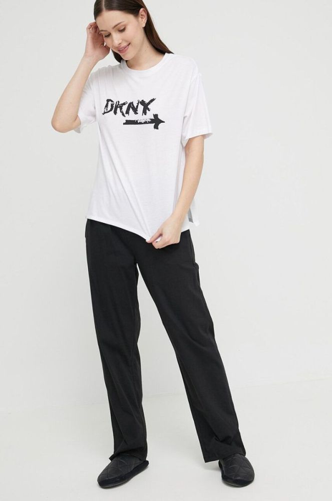 Піжамна футболка Dkny колір білий (3076708) фото 2