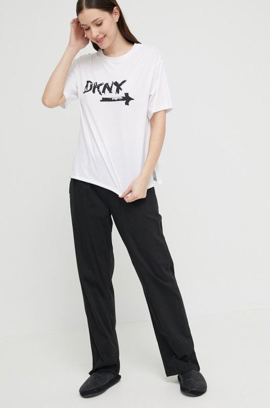 Піжамна футболка Dkny колір білий (3076708) фото 2