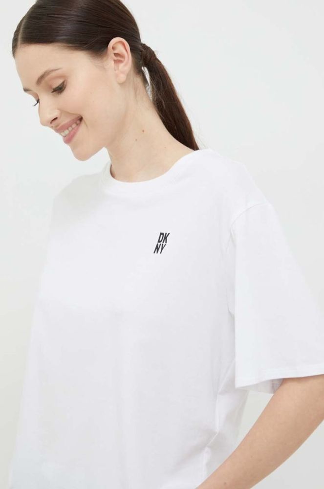 Піжамна футболка Dkny колір білий (3051070) фото 4