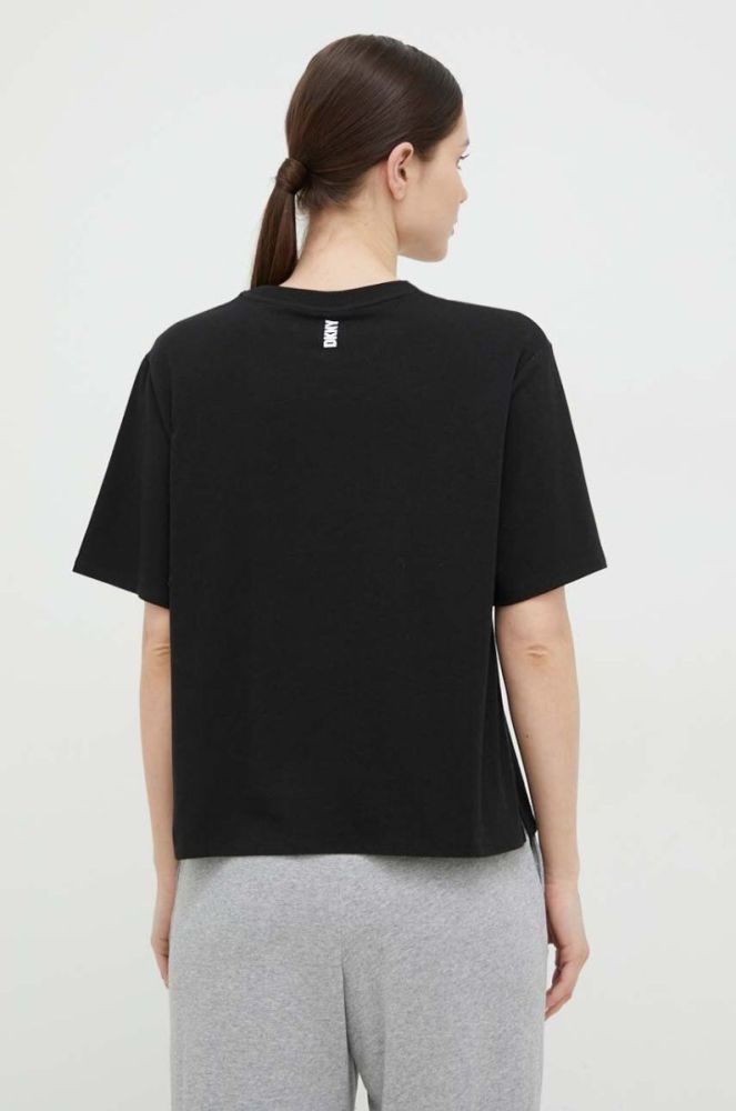Піжамна футболка Dkny колір чорний фото 3