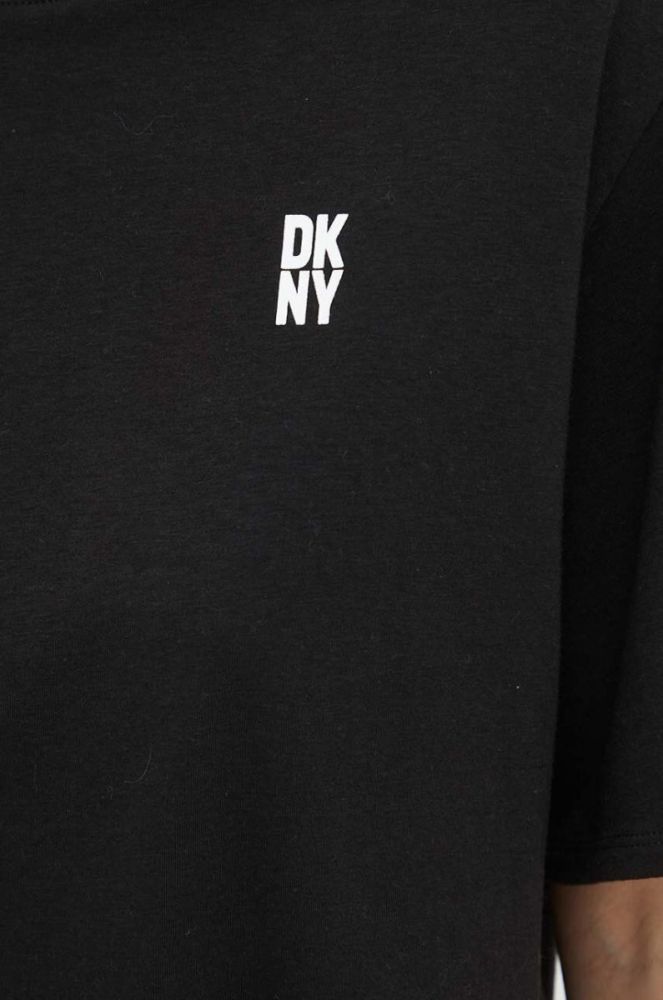 Піжамна футболка Dkny колір чорний фото 5