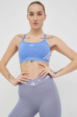 Бюстгальтер для йоги adidas Performance AeroReact колір блакитний