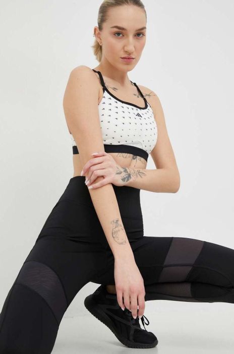 Спортивний бюстгальтер adidas Performance AeroReact Колір білий візерунок колір білий Спортивний бюстгальтер adidas Performance AeroReact Колір білий візерунок колір білий