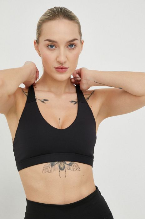 Спортивний бюстгальтер adidas Performance Dance колір чорний однотонний Спортивний бюстгальтер adidas Performance Dance колір чорний однотонний