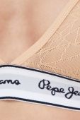 Бюстгальтер Pepe Jeans колір бежевий прозорий однотонний