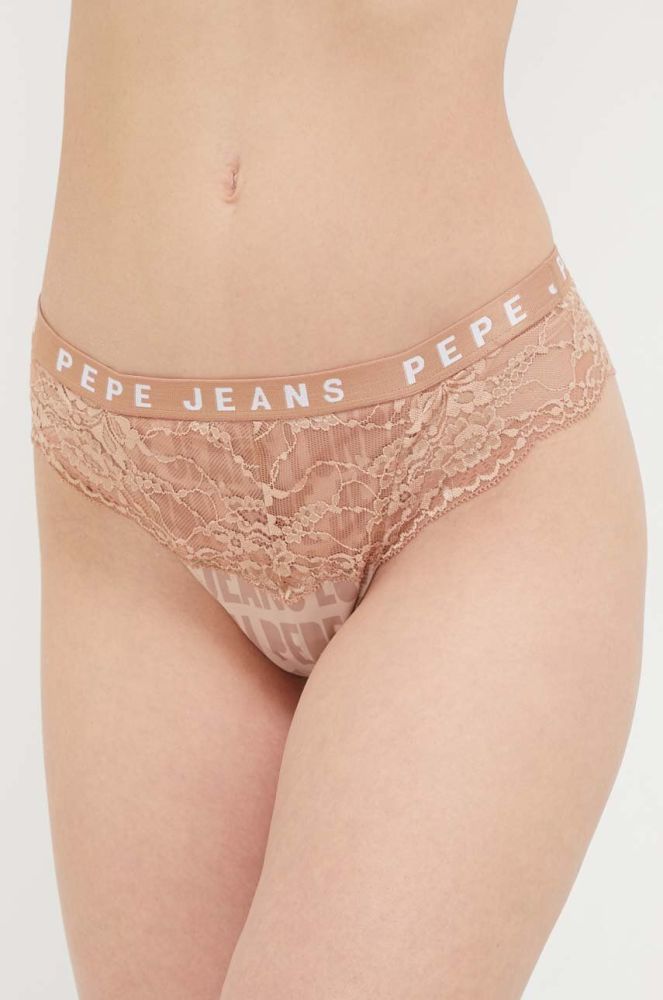 Бразиліани Pepe Jeans колір бежевий прозоре