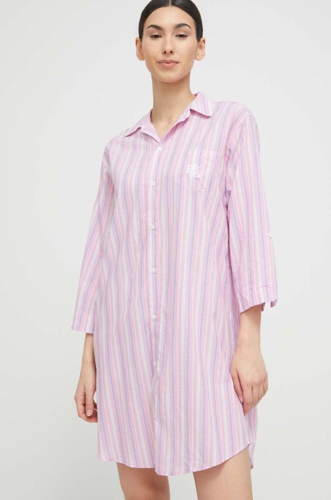 Піжамна сорочка Lauren Ralph Lauren жіноча колір рожевий