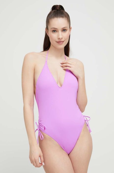Суцільний купальник Polo Ralph Lauren колір фіолетовий злегка ущільнена чашечка