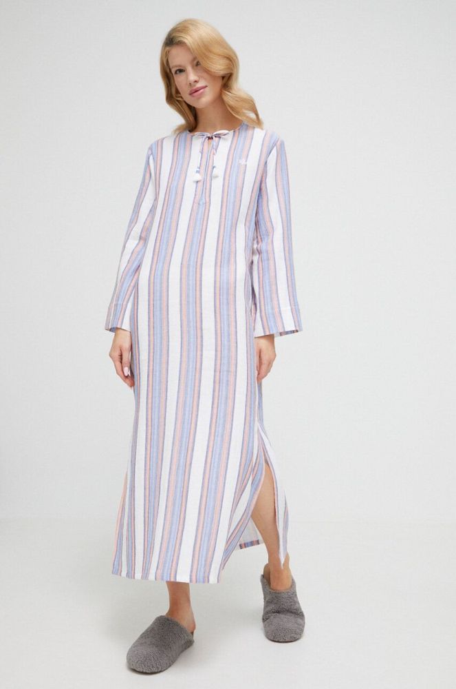 Бавовняна нічна сорочка Lauren Ralph Lauren з бавовни колір барвистий