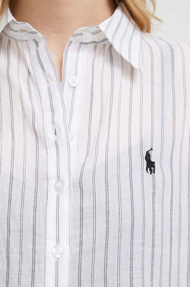 Бавовняна піжамна сорочка Polo Ralph Lauren колір сірий фото 6