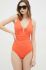 Суцільний купальник Lauren Ralph Lauren колір помаранчевий ущільнена чашечка