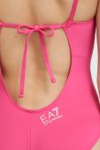 Суцільний купальник EA7 Emporio Armani колір рожевий м'яка чашечка Суцільний купальник EA7 Emporio Armani колір рожевий м'яка чашечка