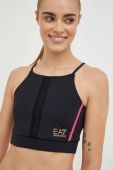 Спортивний бюстгальтер EA7 Emporio Armani колір чорний однотонний Спортивний бюстгальтер EA7 Emporio Armani колір чорний однотонний