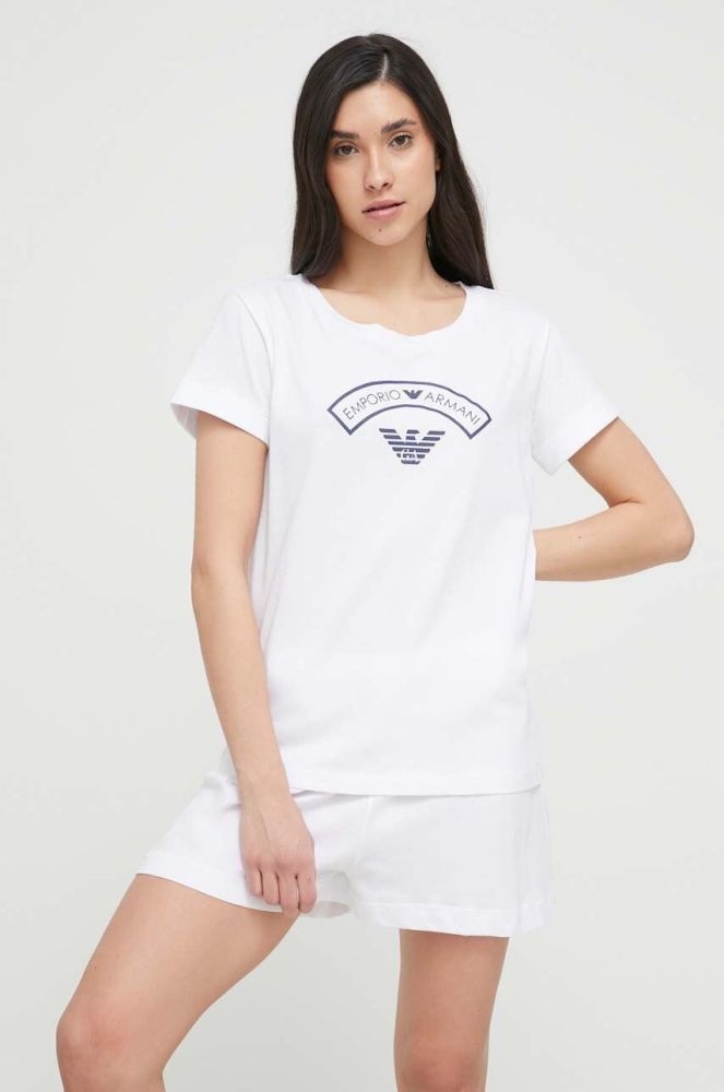 Бавовняна піжама Emporio Armani Underwear колір білий з бавовни