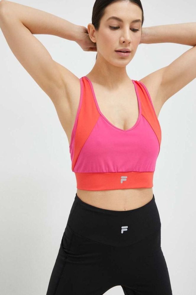 Спортивний бюстгальтер Fila Revere колір рожевий візерунок фото 4