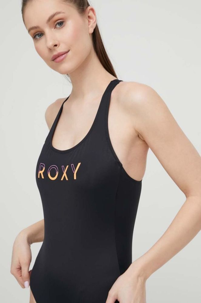 Суцільний купальник Roxy Active колір чорний злегка ущільнена чашечка фото 3