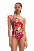 Суцільний купальник Desigual м'яка чашечка колір барвистий
