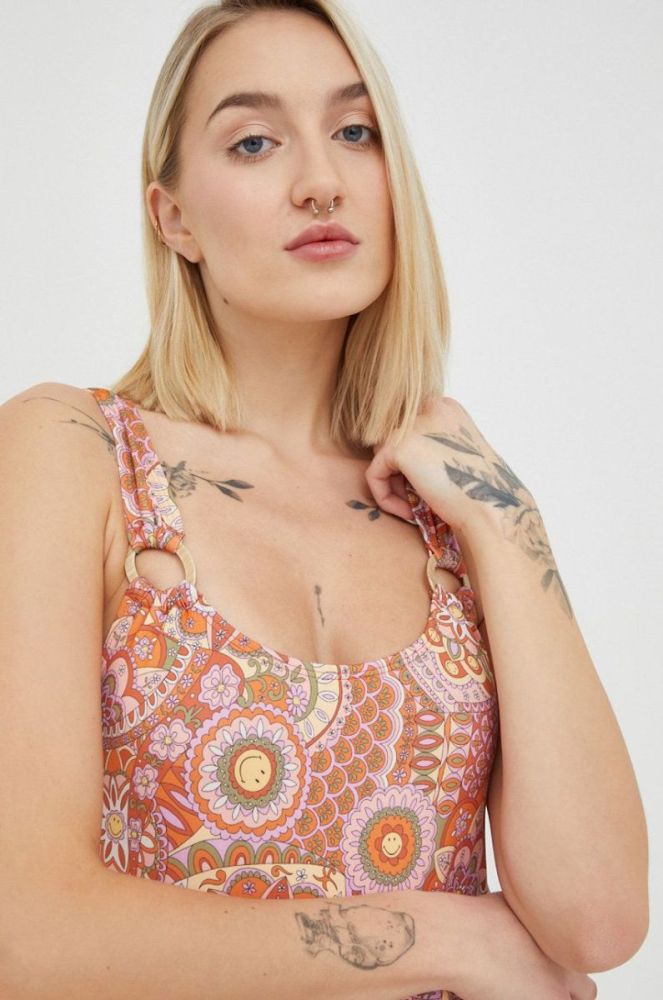 Суцільний купальник Billabong X SMILEY м'яка чашечка колір барвистий фото 3