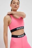 Спортивний бюстгальтер HUGO колір рожевий однотонний Спортивний бюстгальтер HUGO колір рожевий однотонний