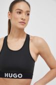 Спортивний бюстгальтер HUGO колір чорний однотонний