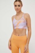 Спортивний бюстгальтер Reebok Workout Ready колір фіолетовий візерунок Спортивний бюстгальтер Reebok Workout Ready колір фіолетовий візерунок