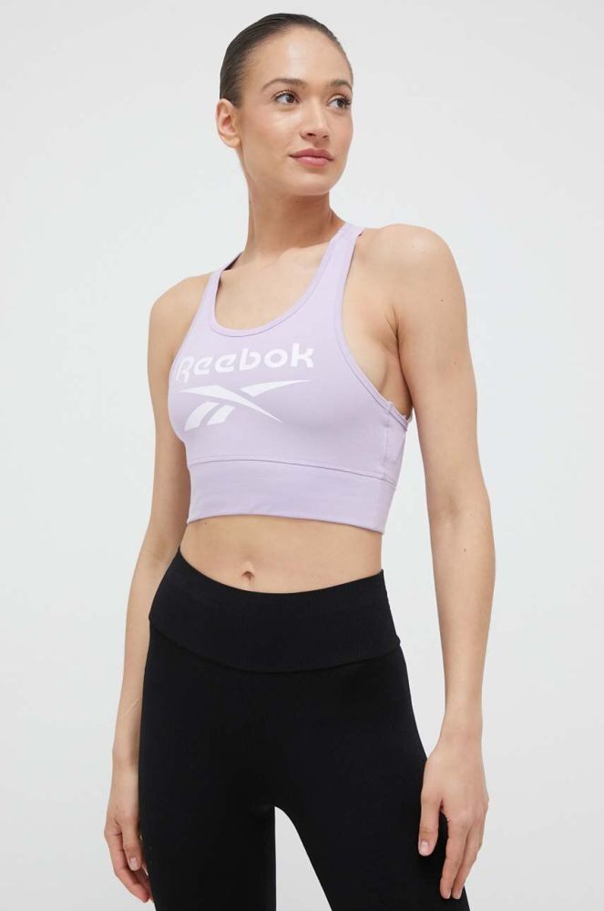 Спортивний бюстгальтер Reebok Reebok Identity колір фіолетовий