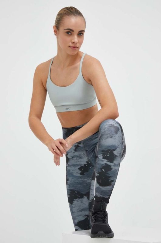 Бюстгальтер для йоги Reebok колір зелений однотонний фото 2