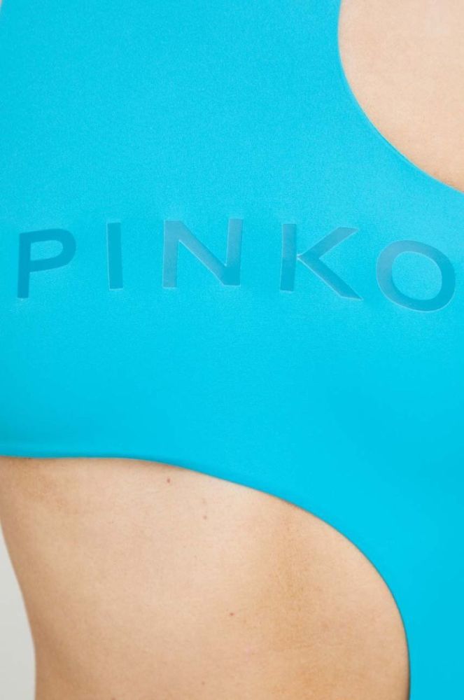 Суцільний купальник Pinko м'яка чашечка колір блакитний фото 5