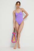 Суцільний купальник United Colors of Benetton колір фіолетовий м'яка чашечка