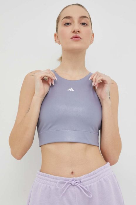 Спортивний бюстгальтер adidas Performance Powerimpact Однотонний колір блакитний