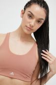 Бюстгальтер для йоги adidas Performance CoreFlow Luxe Studio колір помаранчевий однотонний