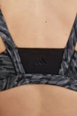 Бюстгальтер для йоги adidas Performance CoreFlow Studio колір сірий візерунок